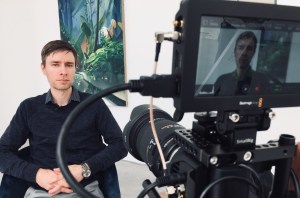 Erik being interviewed at Artsy in NYC 