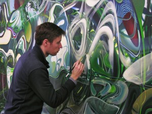 Erik creating a painting