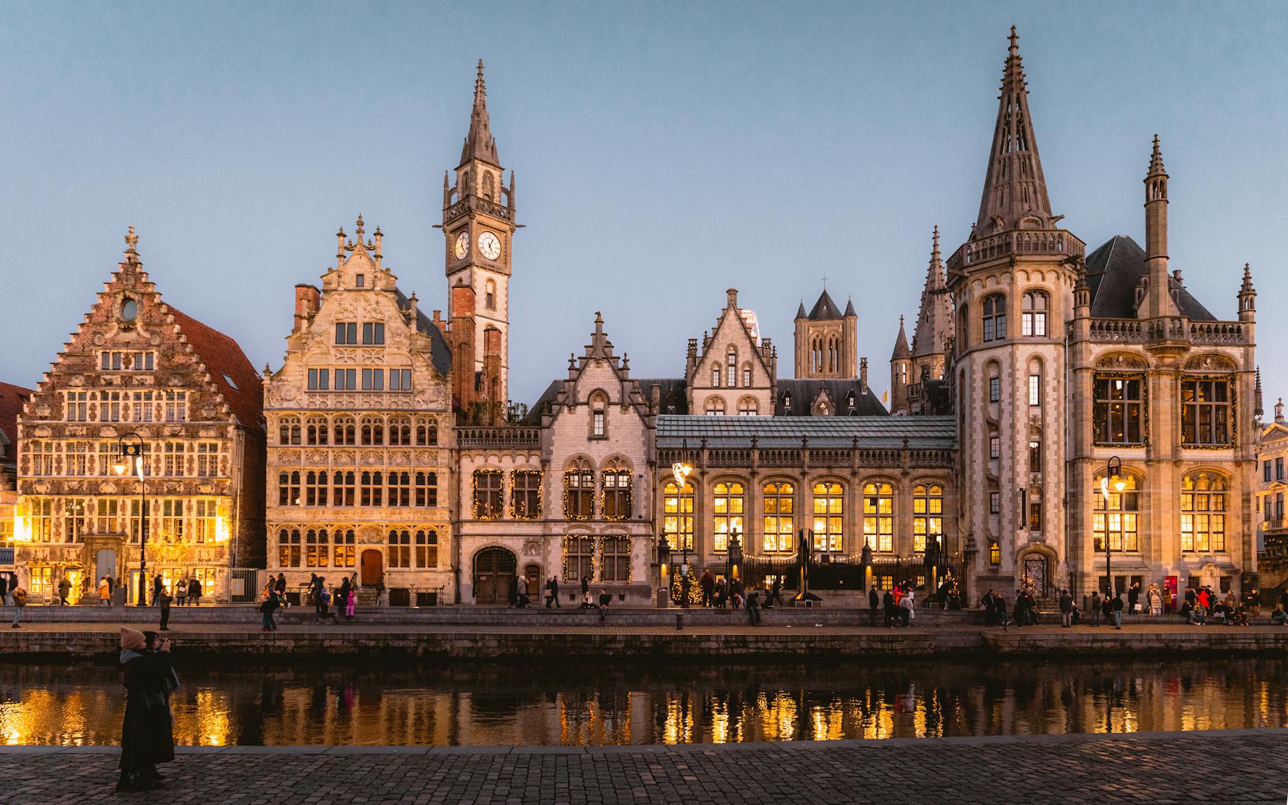 Ghent centre at dusk 