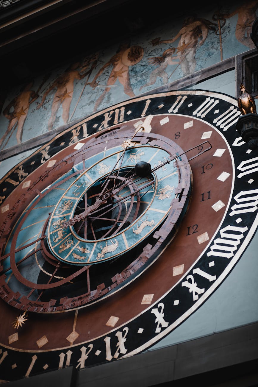 black and brown analog clock